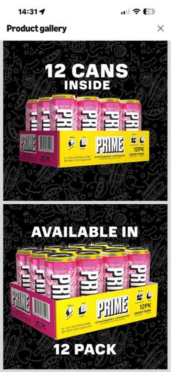 Prime Energy Drink Strawberry Lemonade 12-Pack
