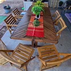 IKEA Acacia Wood Farmhouse Style Table  Set $800