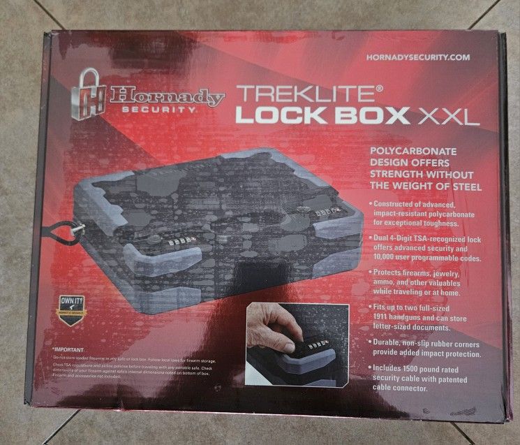 Hornady Treklite 2x Pistol Lock Security Box XXL 95260