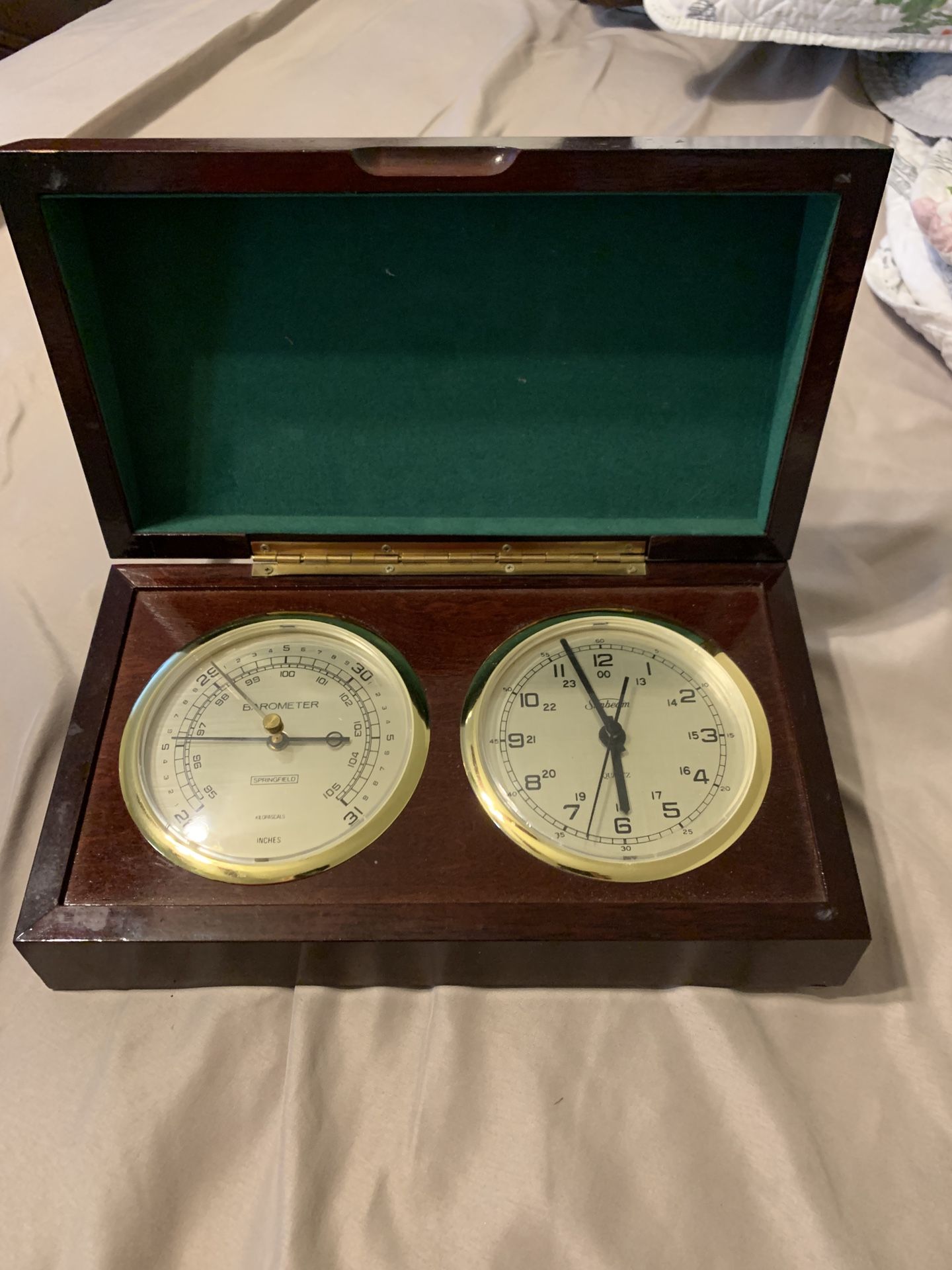 Antique clock & barometer