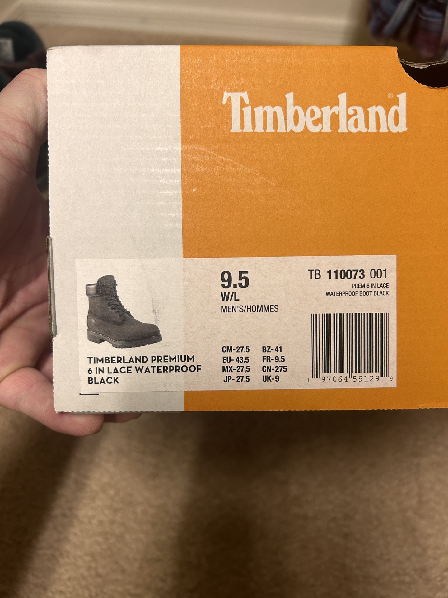 Men's Timberland Premium 6-Inch Waterproof Boots - Black - Like New!