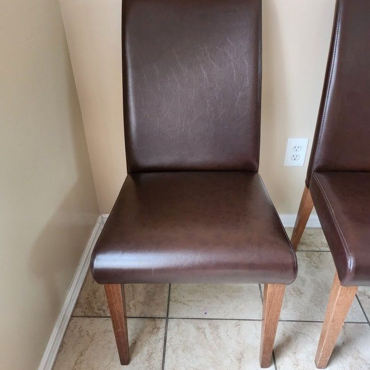 Faux Leather Upholstered Dining Chairs 