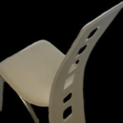 White Leather Modern- High BackChair