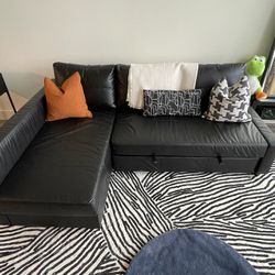 Black Leather Sectional Sofa - IKEA FRIHETEN