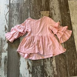 Girls Ruffled Sleeve Shirt By Cat & Jack Size 7/8