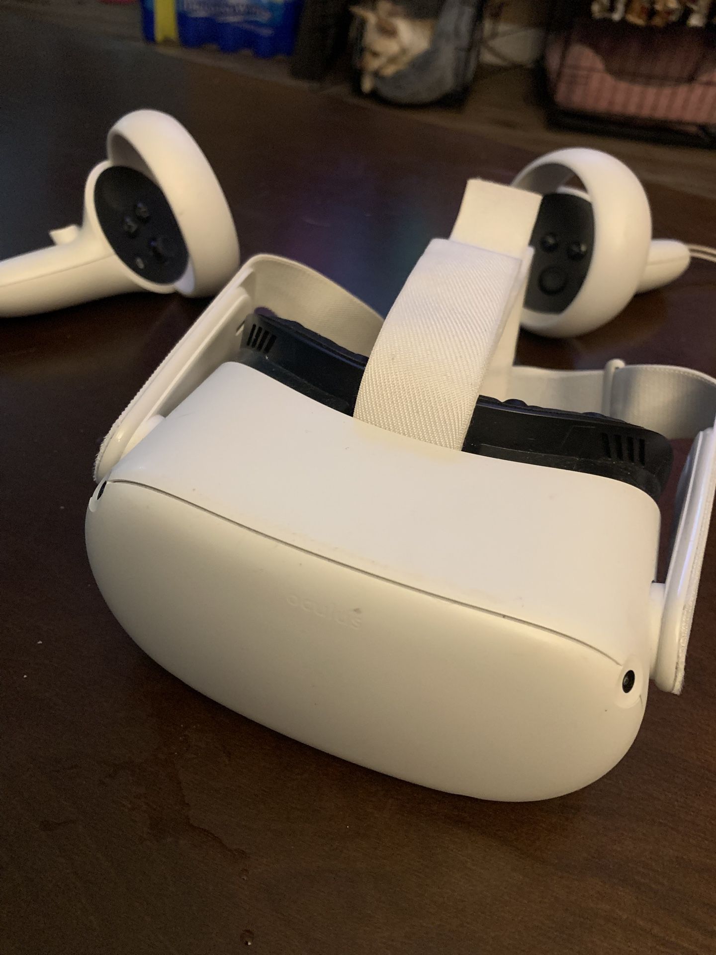 Meta Quest Virtual Reality Goggles And Controllers