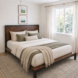 King Pine Inlay Platform Bed