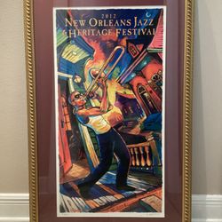 🎺 2012 New Orleans Jazz Fest Poster - Signed & Framed 🎶
