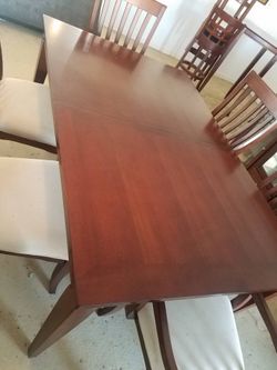 Dining room table with chairs and China cabinet