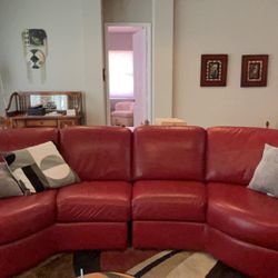Red Leather Couch 