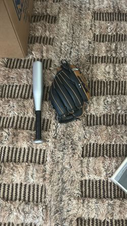 Baseball Mit  And Mini Bat  (willing To Sell Separately)