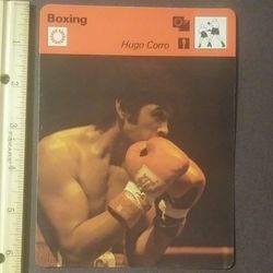 1979 Sportscaster Hugo Corro The Machine Gunner Boxing Sports Photo Large Over-sized Card HTF Collectible Vintage Italy