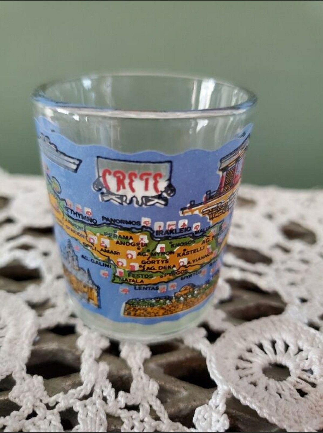 Crete Shot Glass. 2" tall