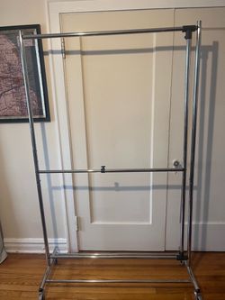 Double Rod Adjustable Clothing Rack