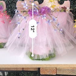 6 Tulle Dress/flowered Centerpieces Baby Shower 
