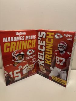 Mahomes Magic Crunch and Kelce’s Krunch Cereal Boxes