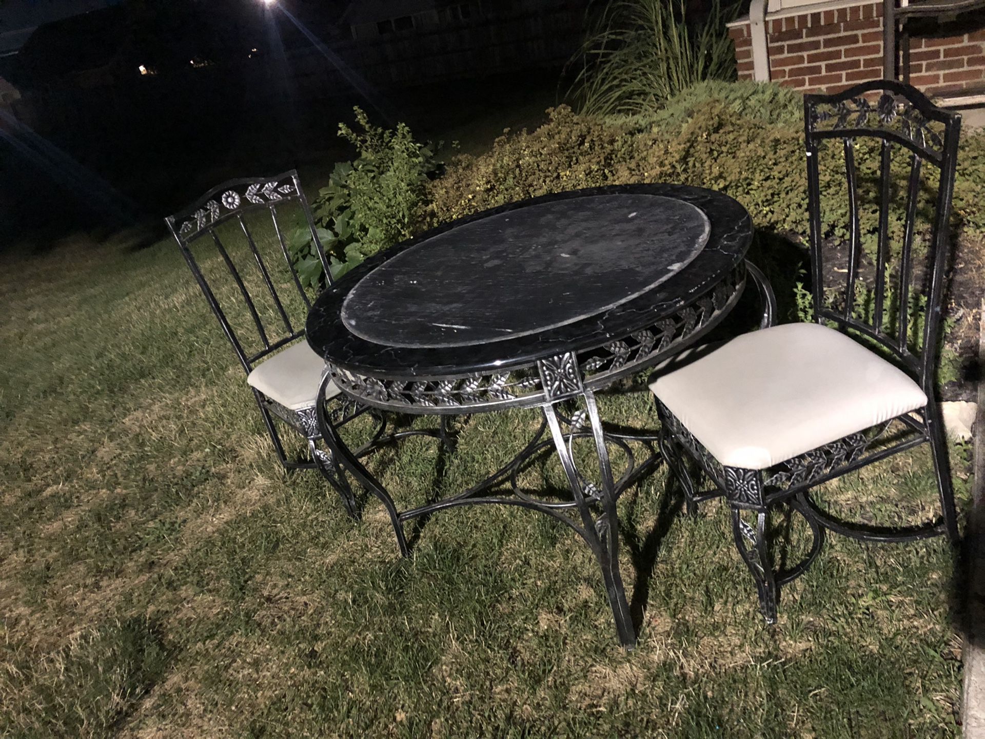 Outdoor table with 2 chairs