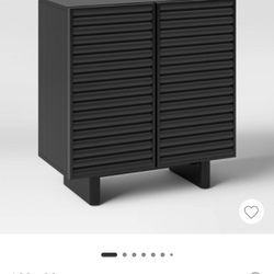 2 Door Fluted Accent Cabinet Black