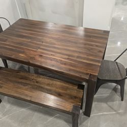 Macy's Avondale Dining Room Set (60" Dining Table, 2 Benches, 2 End Chairs)