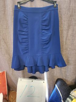 HD In Paris Blue Ruffle Lined Skirt Sz 6