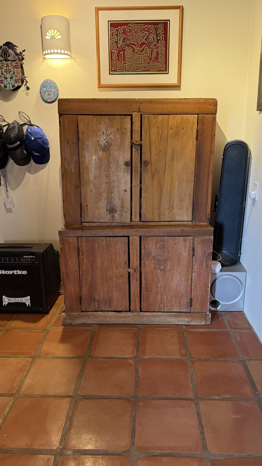 20th century American primitive stepback cabinet - 1920s 30s