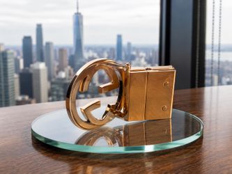 Gold GG-Style Belt Buckle – Heavy Metal Designer-Inspired Replacement Buckle