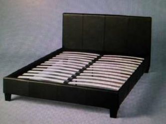 QUEEN LEATHER PLATFORM BED NEW