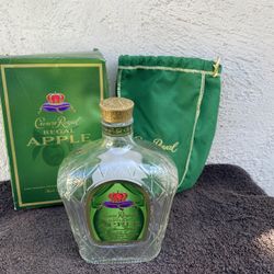  Crown Royal Regal Apple Empty Bottle With Box & Bag.