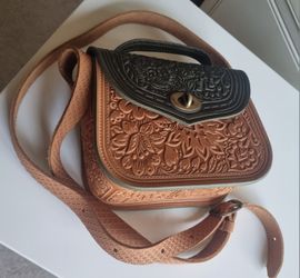 Handcrafted Leather Purse with Intricate