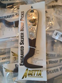 Silver Engraved Hoof Pick