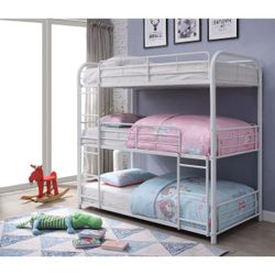 Brand New White Triple Twin Bunk Bed 
