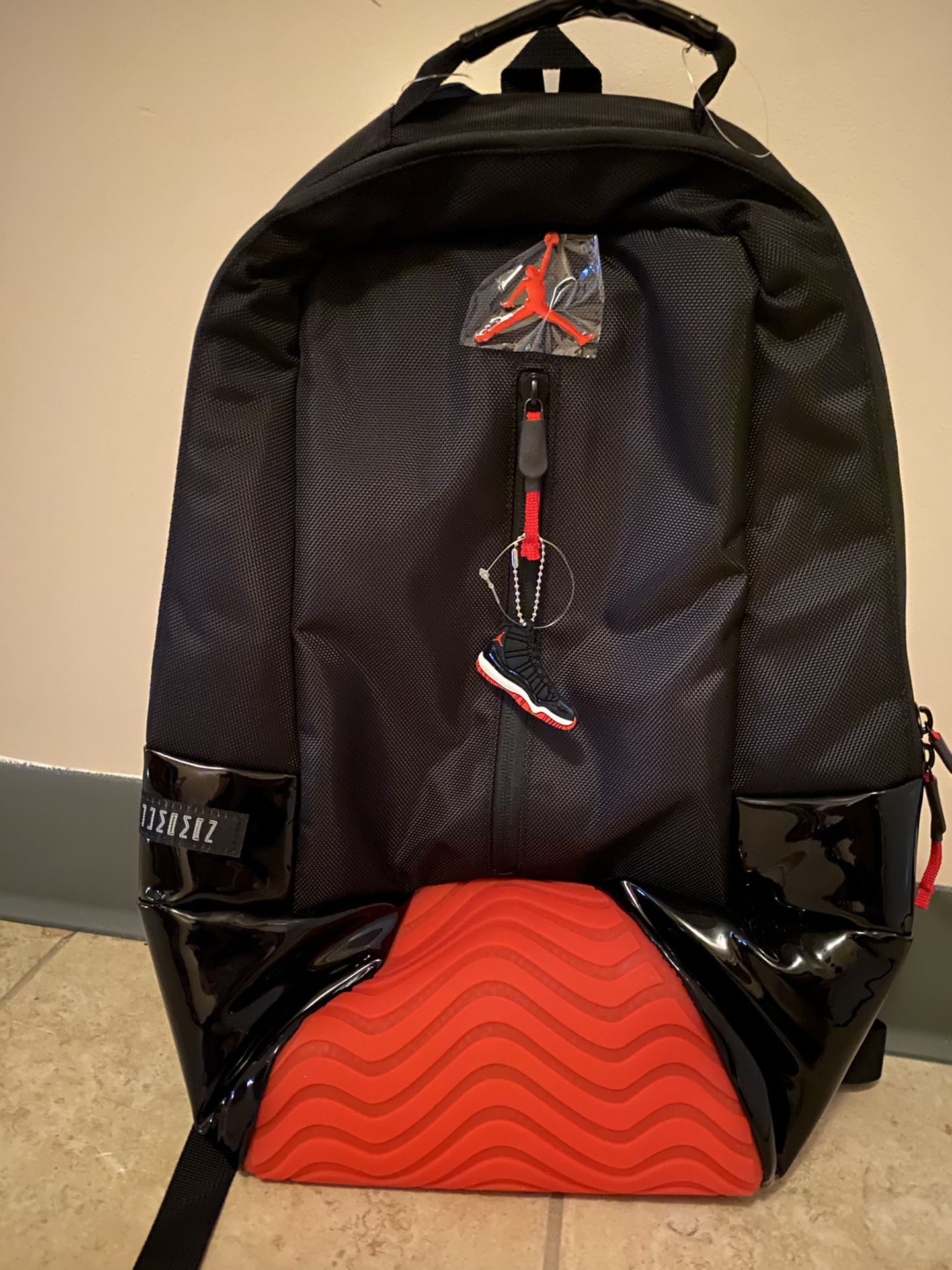 Jordan Retro 11 Bred Backpack Black Red