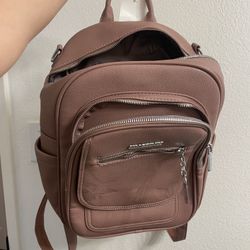 $6 Beige Faux Leather Backpack 