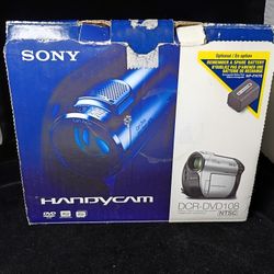 Sony Untested Handycam DCR-DVD108 Mini DVD Hybrid Camcorder 40X Untested As-Is