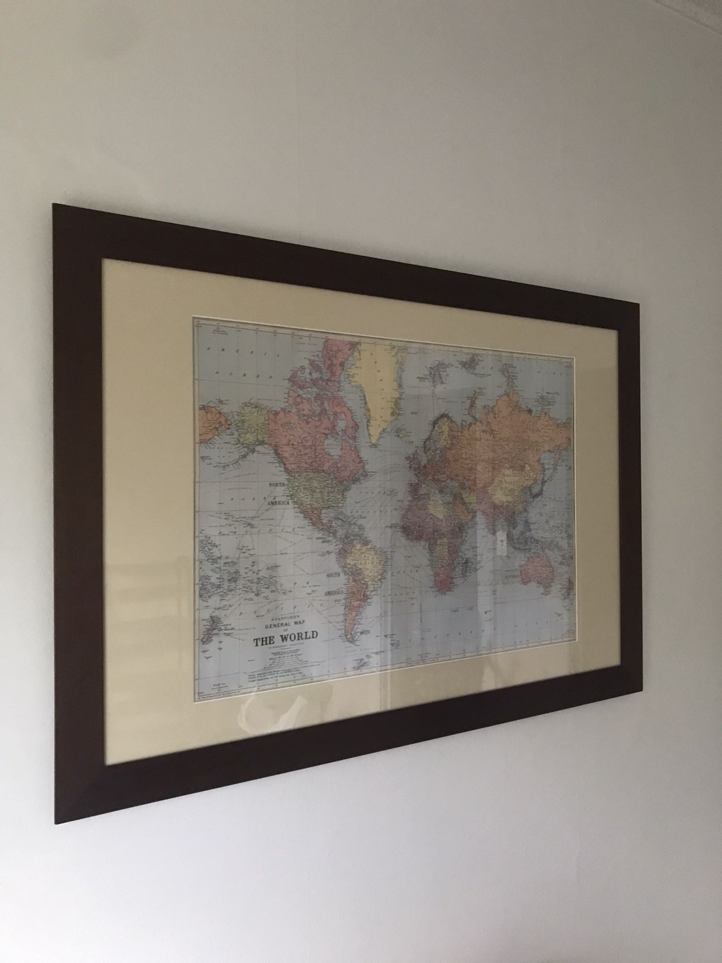 Dark Wood Frame With Map And Custom Mat