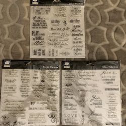 3 New Acrylic Stamp Sets Scrapbook Cards - Wedding Love Boy