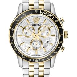 Versace Kronos men's bracelet watch gold silver black
