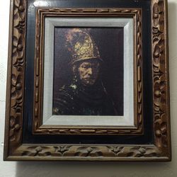 Vintage Man with the Golden Helmet canvas 16x17inch