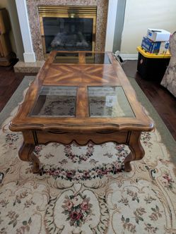 Wood and glass coffee table