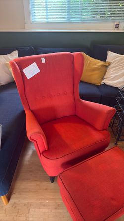 Ikea Strandmon Orange Chair - vintage
