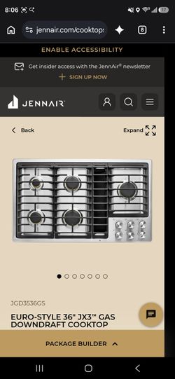 JennAir JGD3536GS 36 inch Gas Downdraft Cooktop with 5 Sealed Burners NEW***