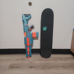 Skate Board And Nerf Gun