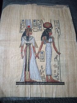 GORGEOUS Genuine Papyrus 12"x17" Horus Egyptian Hand Art
