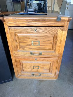 Two Solid wood 2-Drawer File Cabinet