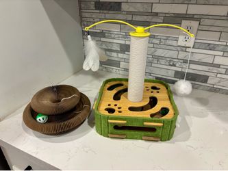 Cat Scratching Post Play Center & Cardboard Scratcher Tunnel