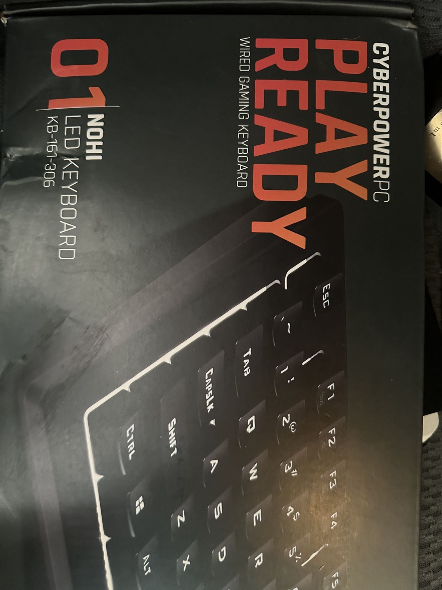 New condition:  “CyberpowerPC” 01 Nohi LED keyboard kb-161-306  PLAY READY 