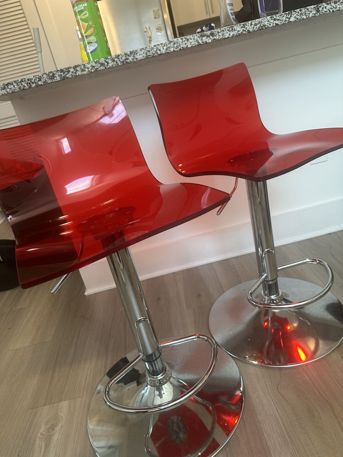 Red Acrylic Bar Stools