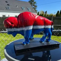 Vibrant, Red, White, And Blue Buffalo