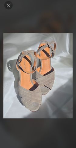 Authentic COACH Suede Platform Sandals (Size 7B) - Excellent Condition!