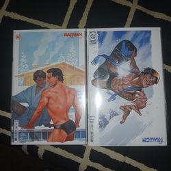 DC Nightwing and Batman shirtless covers